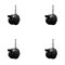 Service Caster 2'' Black Metal Hood Twin Caster with Brake Nylon Wheels Grip Neck Stem, 4PK SCC-GN02S50D-NYS-FB-B-4 - alternate 1